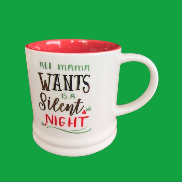 THRESHHOLD 12 oz Christmas Mug “All Mama Wants is a Silent Night” - Picture 1 of 5